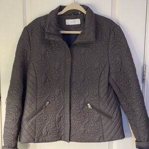 T Tahari Dark Gray Women Quilted Jacket Puffy Lined